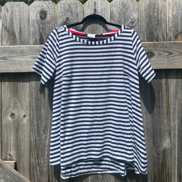 Gretchen Scott Designs Navy and White Striped Top - Picture 1 of 9